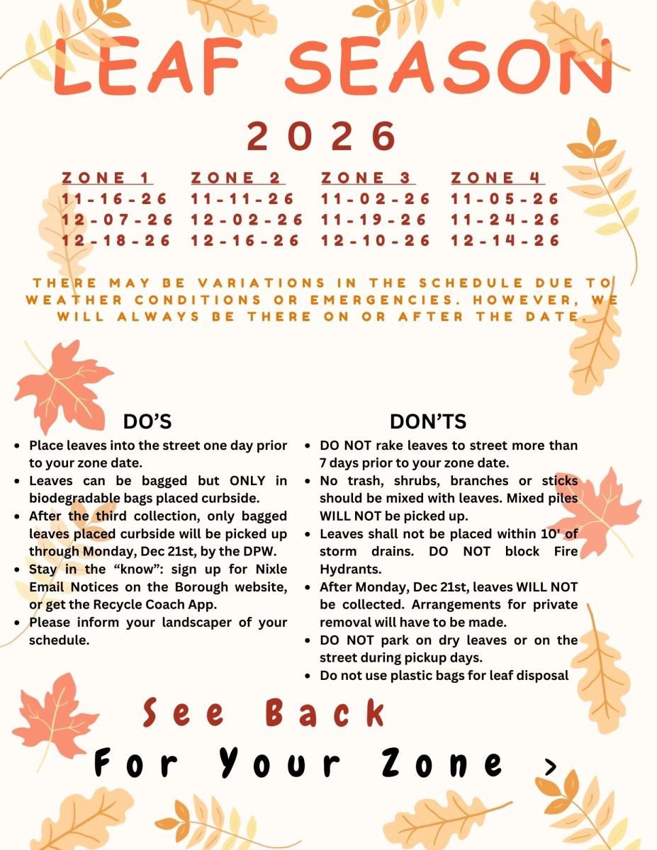 2026 Leaf schedule